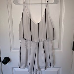 White Striped Romper